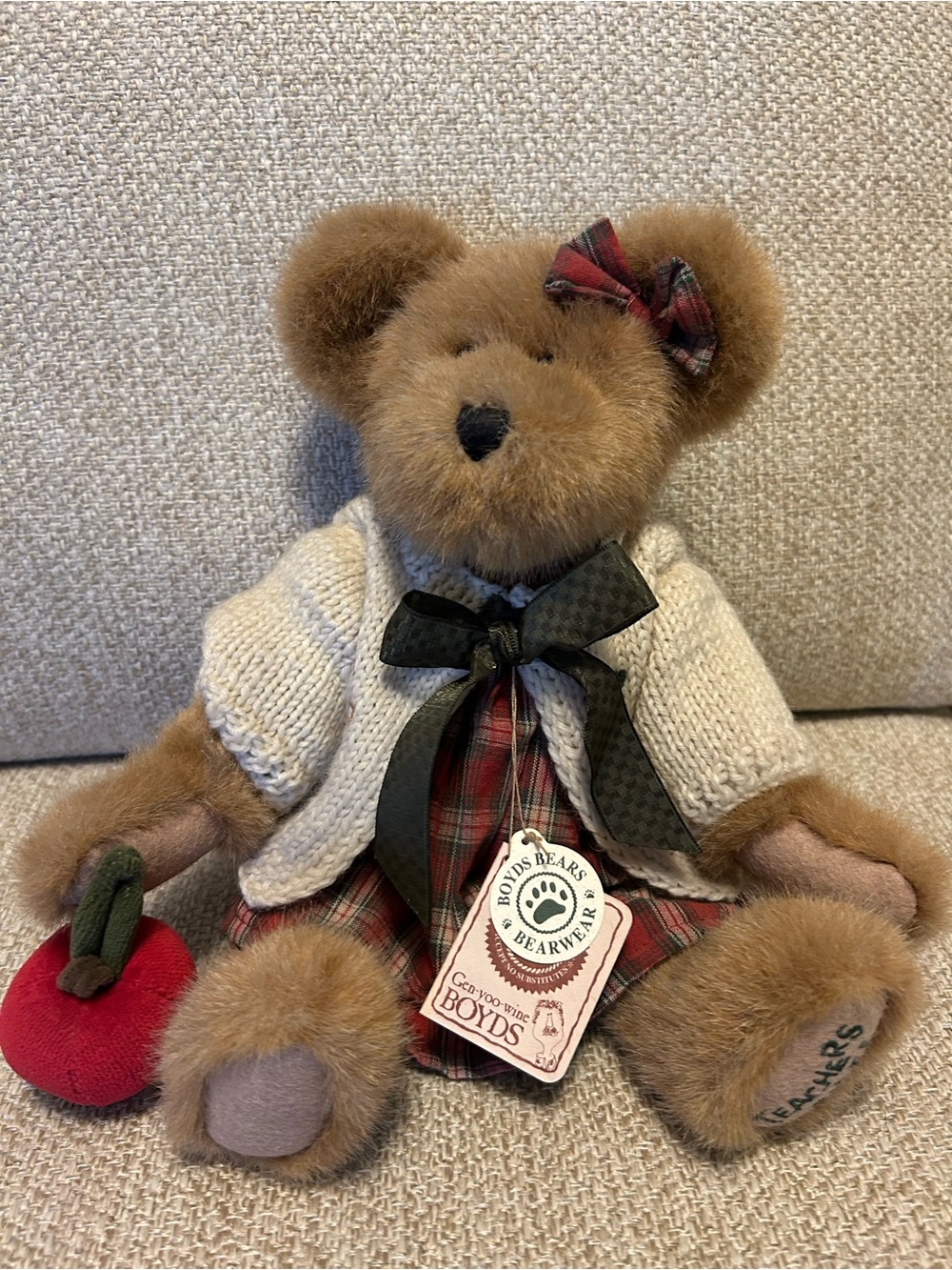 Boyds Bears Miss Macintosh Brown Plush Collectible Bear